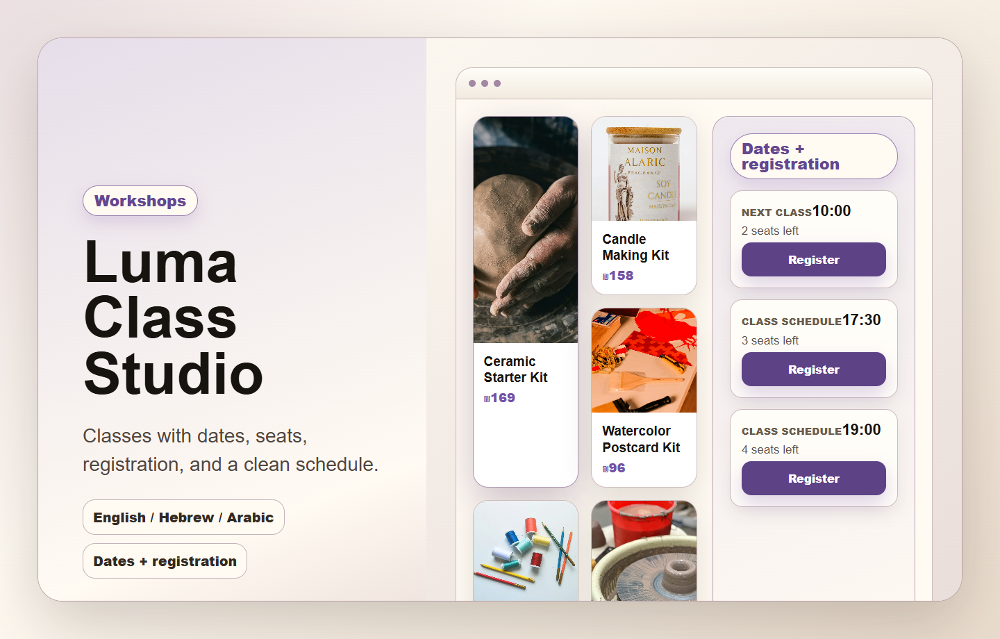 Luma Class Studio - Open business